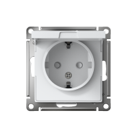 Розетка 1-м СП AtlasDesign 16А IP20 с заземл. защ. шторки с крышкой механизм бел. SE ATN000146 ТехноИмпульс