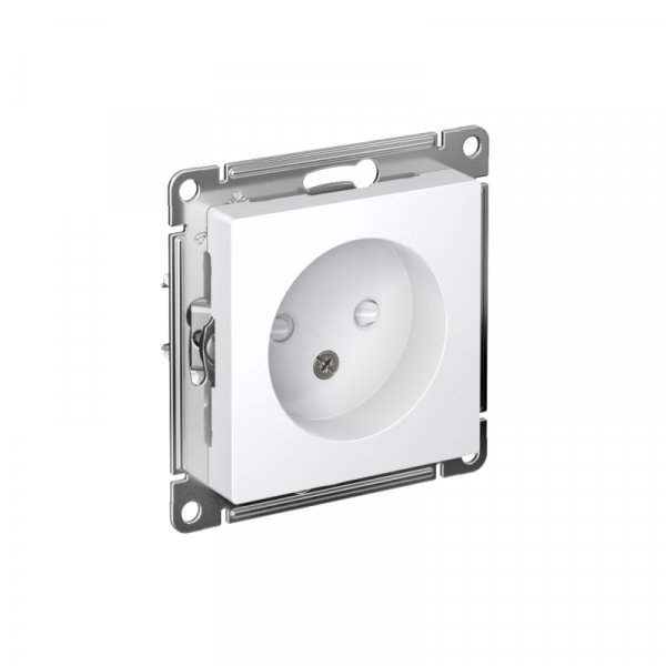 Розетка 1-м СП AtlasDesign 16А IP20 без заземл. защ. шторки механизм бел. SE ATN000149 ТехноИмпульс
