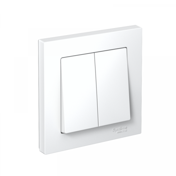 Выключатель 2-кл. СП AtlasDesign 10А IP20 (сх. 5) 10AX в сборе бел. SE ATN000152 ТехноИмпульс