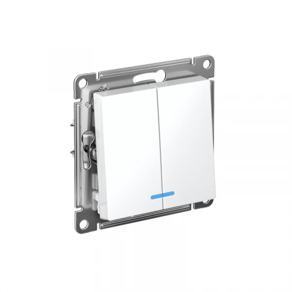 Выключатель 2-кл. СП AtlasDesign 10А IP20 (сх. 5а) 10AX с подсветкой механизм бел. SE ATN000153 ТехноИмпульс