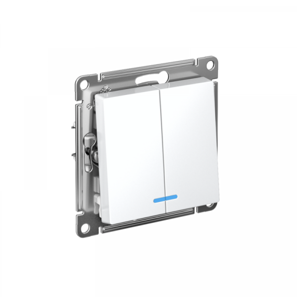 Выключатель 2-кл. СП AtlasDesign 10А IP20 (сх. 5а) 10AX с подсветкой механизм бел. SE ATN000153 ТехноИмпульс