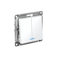 Выключатель 2-кл. СП AtlasDesign 10А IP20 (сх. 5а) 10AX с подсветкой механизм бел. SE ATN000153 ТехноИмпульс