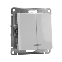 Выключатель 2-кл. СП AtlasDesign 10А IP20 (сх. 5а) 10AX с подсветкой механизм бел. SE ATN000153 ТехноИмпульс