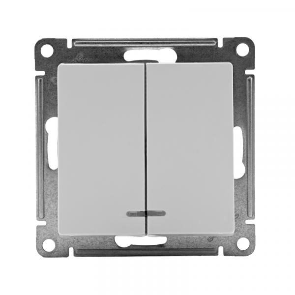 Выключатель 2-кл. СП AtlasDesign 10А IP20 (сх. 5а) 10AX с подсветкой механизм бел. SE ATN000153 ТехноИмпульс