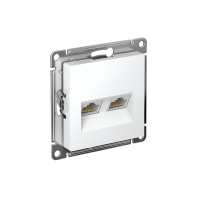 Розетка компьютерная 2-м AtlasDesign RJ45 кат.5E механизм бел. SE ATN000185 ТехноИмпульс