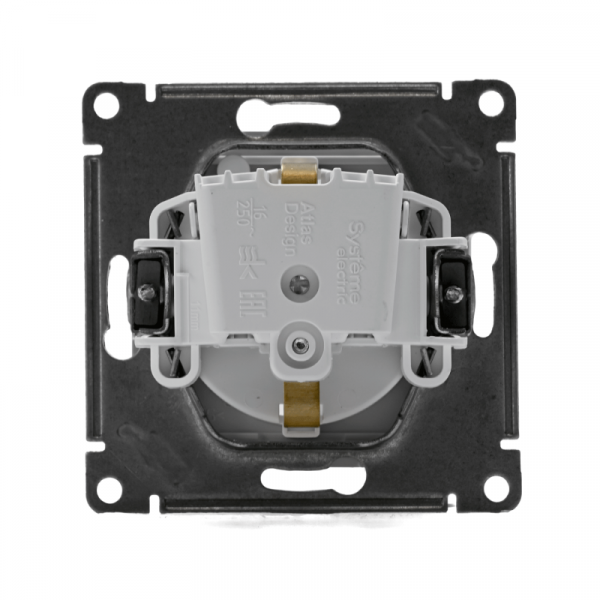 Розетка 1-м СП AtlasDesign Aqua 16А IP44 с заземл. защ. шторки с крышкой механизм бел. SE ATN440146 ТехноИмпульс