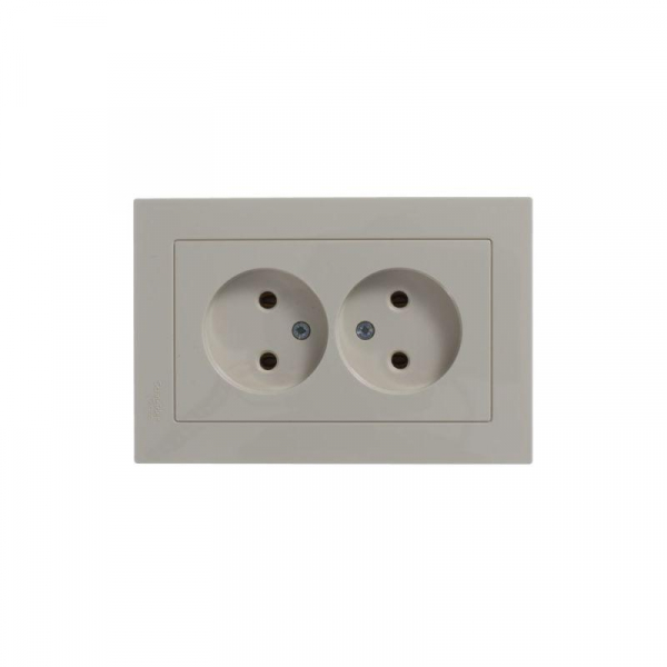 Розетка 2-м СП AtlasDesign 16А IP20 без заземл. в сборе беж. SE ATN000220 ТехноИмпульс
