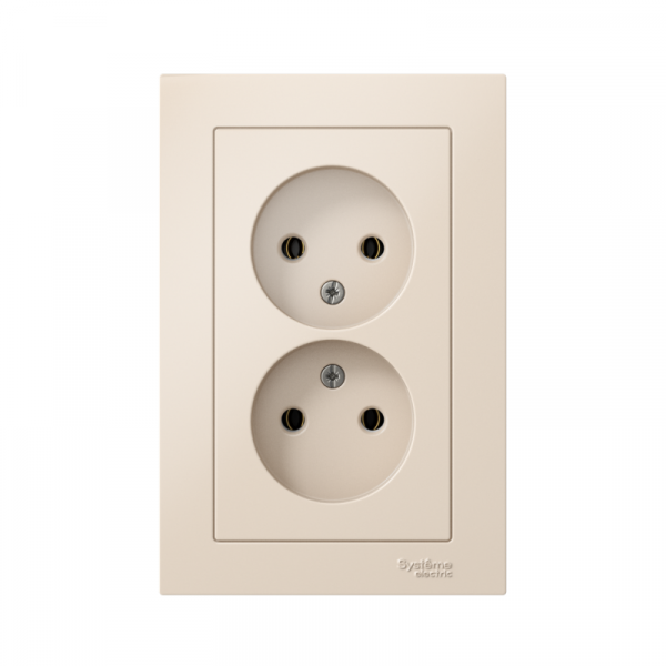 Розетка 2-м СП AtlasDesign 16А IP20 без заземл. в сборе беж. SE ATN000220 ТехноИмпульс