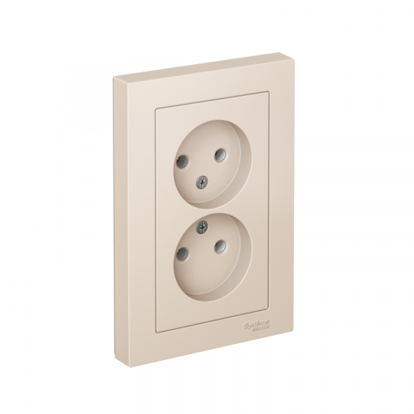 Розетка 2-м СП AtlasDesign 16А IP20 без заземл. в сборе беж. SE ATN000220 ТехноИмпульс