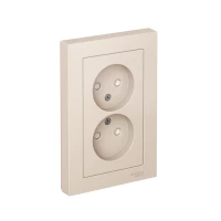 Розетка 2-м СП AtlasDesign 16А IP20 без заземл. защ. шторки в сборе беж. SE ATN000222 ТехноИмпульс