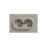 Розетка 2-м СП AtlasDesign 16А IP20 с заземл. в сборе беж. SE ATN000224 ТехноИмпульс