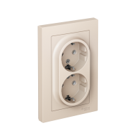 Розетка 2-м СП AtlasDesign 16А IP20 с заземл. в сборе беж. SE ATN000224 ТехноИмпульс
