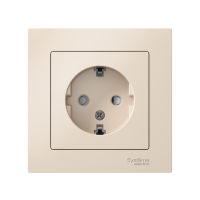 Розетка 1-м СП AtlasDesign 16А IP20 с заземл. защ. шторки в сборе беж. SE ATN000244 ТехноИмпульс