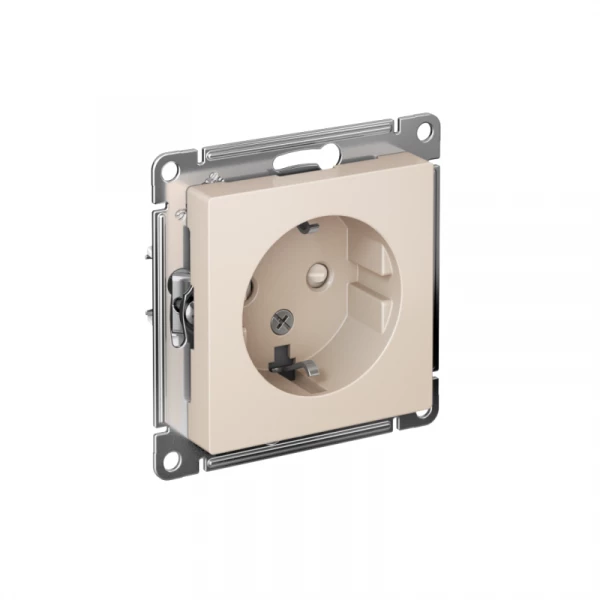 Розетка 1-м СП AtlasDesign 16А IP20 с заземл. защ. шторки механизм беж. SE ATN000245 ТехноИмпульс