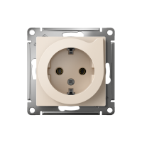 Розетка 1-м СП AtlasDesign 16А IP20 с заземл. защ. шторки с выталк. вилки механизм беж. SE ATN000247 ТехноИмпульс