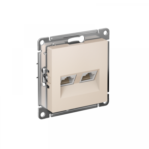 Розетка компьютерная 2-м AtlasDesign RJ45 кат.5E механизм беж. SE ATN000285 ТехноИмпульс