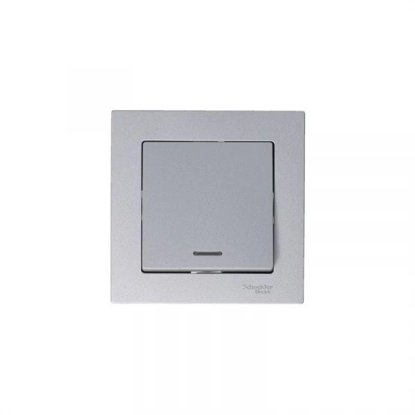 Выключатель 1-кл. СП AtlasDesign 10А IP20 (сх. 1а) 10AX с подсветкой механизм алюм. SE ATN000313 ТехноИмпульс