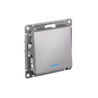 Выключатель 1-кл. СП AtlasDesign 10А IP20 (сх. 1а) 10AX с подсветкой механизм алюм. SE ATN000313 ТехноИмпульс