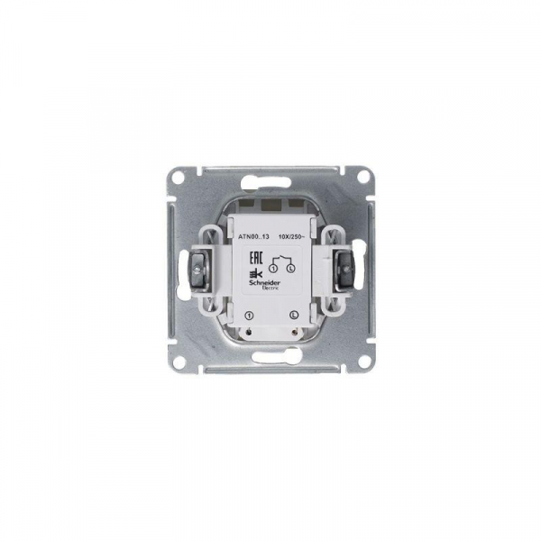 Выключатель 1-кл. СП AtlasDesign 10А IP20 (сх. 1а) 10AX с подсветкой механизм алюм. SE ATN000313 ТехноИмпульс