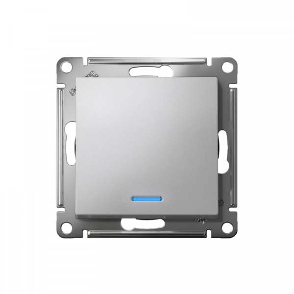 Выключатель 1-кл. СП AtlasDesign 10А IP20 (сх. 1а) 10AX с подсветкой механизм алюм. SE ATN000313 ТехноИмпульс