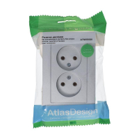 Розетка 2-м СП AtlasDesign 16А IP20 без заземл. в сборе алюм. SE ATN000320 ТехноИмпульс