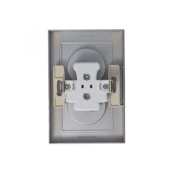 Розетка 2-м СП AtlasDesign 16А IP20 без заземл. в сборе алюм. SE ATN000320 ТехноИмпульс