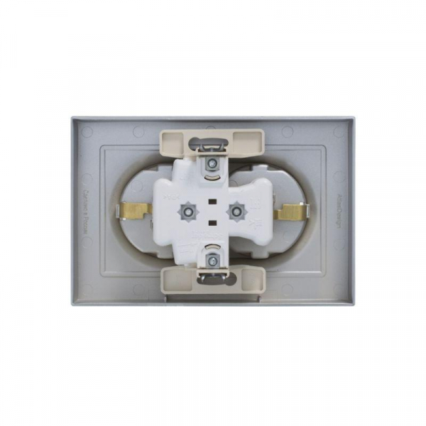 Розетка 2-м СП AtlasDesign 16А IP20 с заземл. в сборе алюм. SE ATN000324 ТехноИмпульс