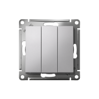 Выключатель 3-кл. СП AtlasDesign 10А IP20 (сх. 1+1+1) 10AX механизм алюм. SE ATN000331 ТехноИмпульс