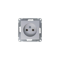 Розетка 1-м СП AtlasDesign 16А IP20 без заземл. без защ. шторок механизм алюм. SE ATN000341 ТехноИмпульс