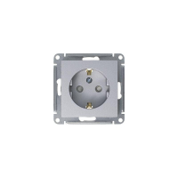 Розетка 1-м СП AtlasDesign 16А IP20 с заземл. защ. шторки механизм алюм. SE ATN000345 ТехноИмпульс