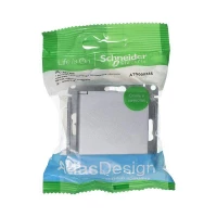 Розетка 1-м СП AtlasDesign 16А IP20 с заземл. защ. шторки с крышкой механизм алюм. SE ATN000346 ТехноИмпульс