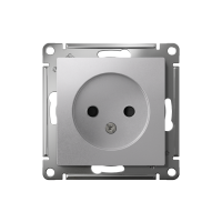 Розетка 1-м СП AtlasDesign 16А IP20 без заземл. защ. шторки механизм алюм. SE ATN000349 ТехноИмпульс