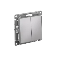 Выключатель 2-кл. СП AtlasDesign 10А IP20 (сх. 5) 10AX механизм алюм. SE ATN000351 ТехноИмпульс