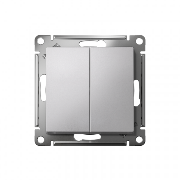 Выключатель 2-кл. СП AtlasDesign 10А IP20 (сх. 5) 10AX механизм алюм. SE ATN000351 ТехноИмпульс