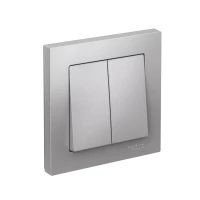 Выключатель 2-кл. СП AtlasDesign 10А IP20 (сх. 5) 10AX в сборе алюм. SE ATN000352 ТехноИмпульс