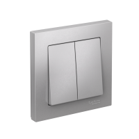 Выключатель 2-кл. СП AtlasDesign 10А IP20 (сх. 5) 10AX в сборе алюм. SE ATN000352 ТехноИмпульс