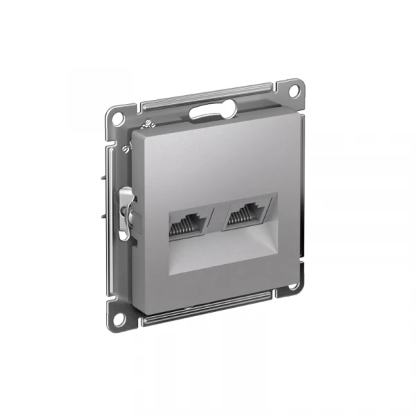 Розетка компьютерная 2-м AtlasDesign RJ45 кат.5E механизм алюм. SE ATN000385 ТехноИмпульс