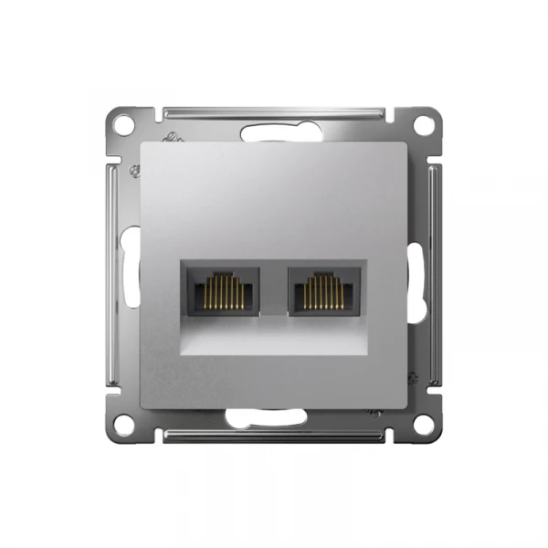 Розетка компьютерная 2-м AtlasDesign RJ45 кат.5E механизм алюм. SE ATN000385 ТехноИмпульс