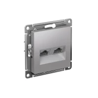 Розетка компьютерная 2-м AtlasDesign RJ45 кат.5E механизм алюм. SE ATN000385 ТехноИмпульс
