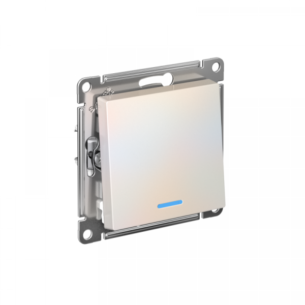 Выключатель 1-кл. СП AtlasDesign 10А IP20 (сх. 1а) 10AX с подсветкой механизм жемчуж. SE ATN000413 ТехноИмпульс