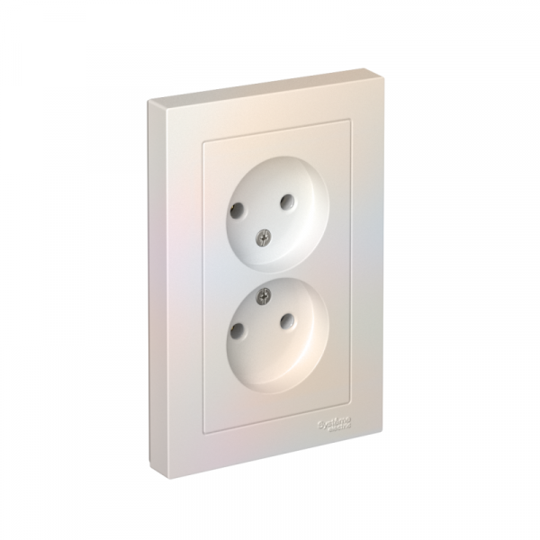 Розетка 2-м СП AtlasDesign 16А IP20 без заземл. в сборе жемчуж. SE ATN000420 ТехноИмпульс