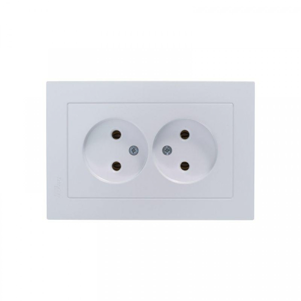 Розетка 2-м СП AtlasDesign 16А IP20 без заземл. в сборе жемчуж. SE ATN000420 ТехноИмпульс