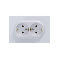Розетка 2-м СП AtlasDesign 16А IP20 с заземл. в сборе жемчуж. SE ATN000424 ТехноИмпульс