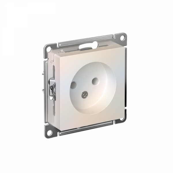 Розетка 1-м СП AtlasDesign 16А IP20 без заземл. без защ. шторок механизм жемчуж. SE ATN000441 ТехноИмпульс