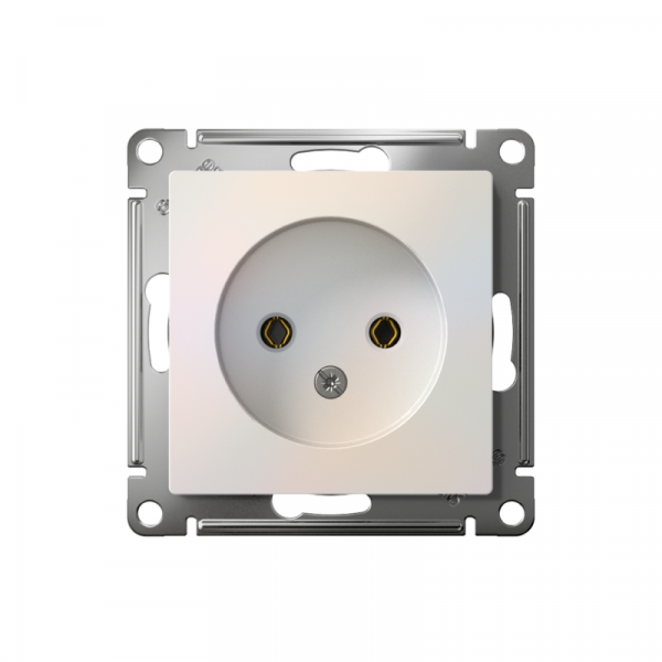 Розетка 1-м СП AtlasDesign 16А IP20 без заземл. без защ. шторок механизм жемчуж. SE ATN000441 ТехноИмпульс