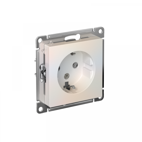 Розетка 1-м СП AtlasDesign 16А IP20 с заземл. механизм жемчуж. SE ATN000443 ТехноИмпульс