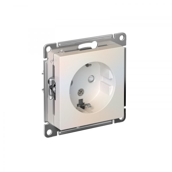 Розетка 1-м СП AtlasDesign 16А IP20 с заземл. защ. шторки механизм жемчуж. SE ATN000445 ТехноИмпульс