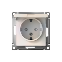 Розетка 1-м СП AtlasDesign 16А IP20 с заземл. защ. шторки с крышкой механизм жемчуж. SE ATN000446 ТехноИмпульс