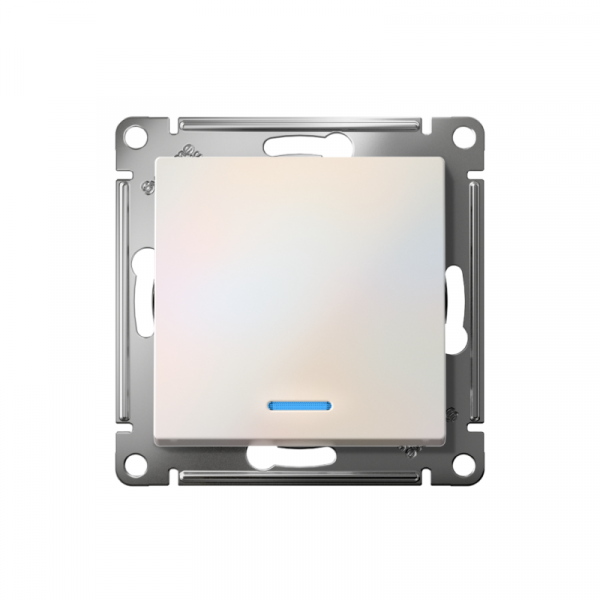 Переключатель проходной 1-кл. СП AtlasDesign 10А IP20 (сх. 6а) 10AX с подсветкой механизм жемчуж. SE ATN000463 ТехноИмпульс