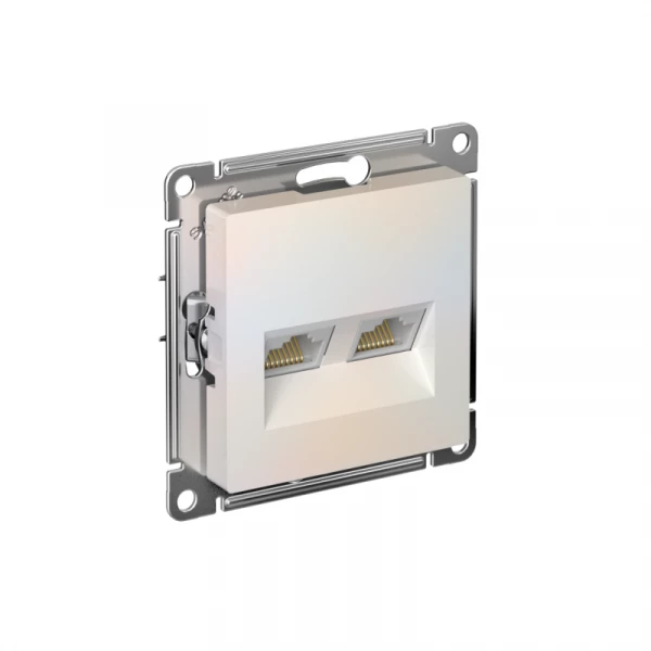 Розетка компьютерная 2-м AtlasDesign RJ45 кат.5E механизм жемчуж. SE ATN000485 ТехноИмпульс
